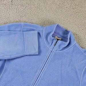 L.L.Bean Fleece Jacket Womens Medium Blue Polartec Full Zip Cozy Stretch 259072